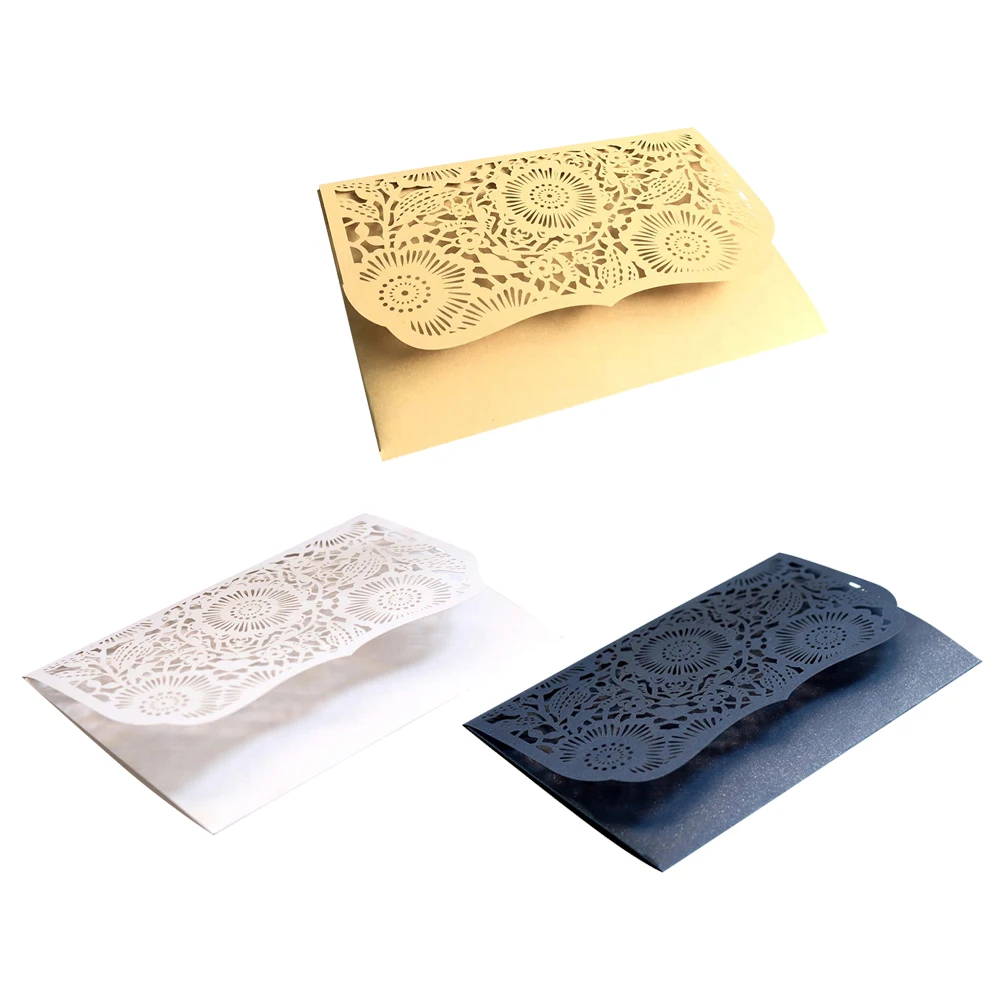  10PCS Christmas Party Invitations Laser Cut Wedding Invitations Cards Tri-Fold Lace Business invita - 32959938876