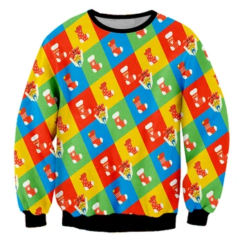 

2019 Christmas New Men's 3D Printing Colored Hiphop Sweatshirt Stockings And Gift Boxes Sweatshirts Unisex O-neck Clothing 5XL