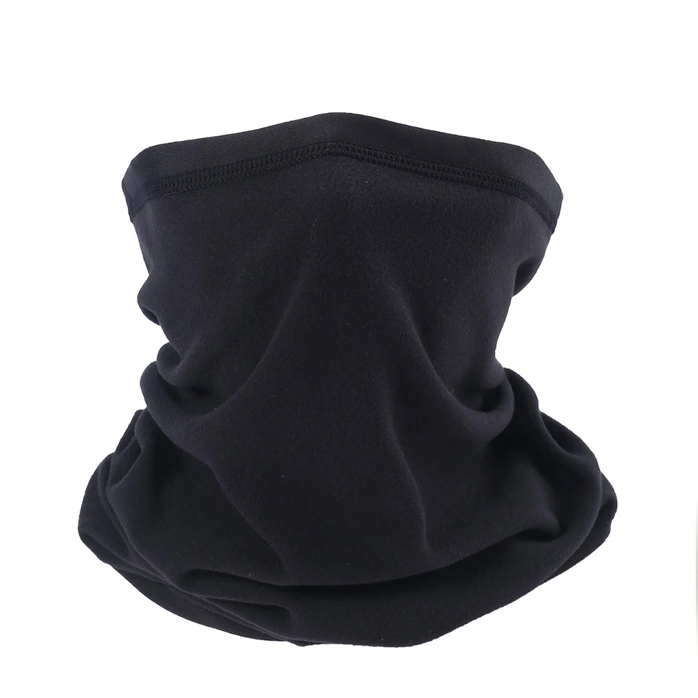

Winter Fleece Black Balaclava Motorcycle Face Mask Solid Neck Buffs Biker Riding Warmer Tube Shield Bandanas Windproof Headband