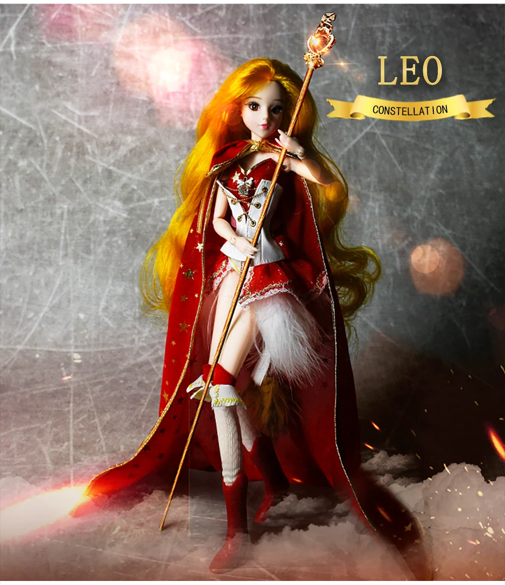 

MMGirl 12 constellations Leo like the BJD Blyth doll 1/6 30cm red dress noble new set of toys gifts