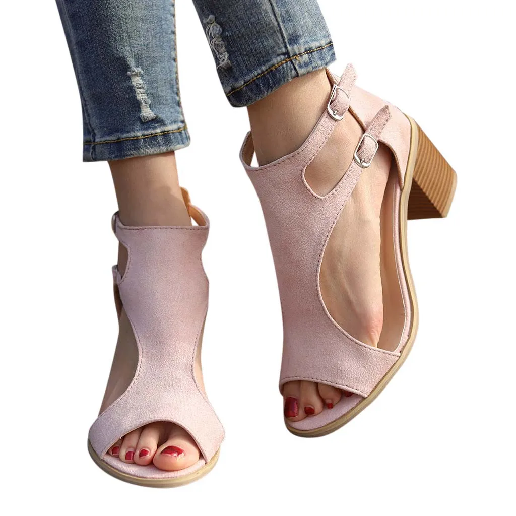 

MUQGEW 209 Newest Hot Sale ladies summer peep toe Women Sandals Fashion Fish Mouth Hollow Out Roma Shoes 35-43 Plus Size #0330