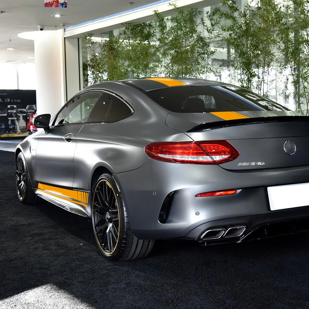 Edition 1 Auto Haube Dach Racing Seite Rock Streifen Vinyl Aufkleber Aufkleber Fur Mercedes Benz C63 Coupe W205 Amg C200 C250 Zubehor Benz W205 Mercedes Benz W205stripe Stripe Aliexpress