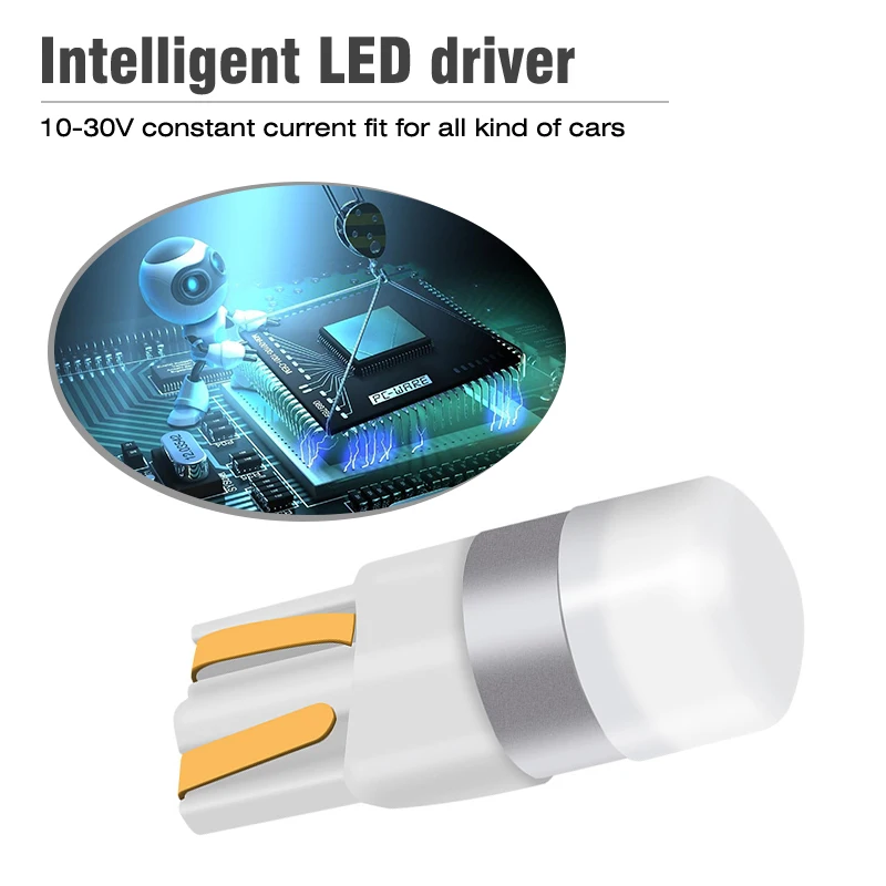 OEllEN-Feux de dégagement de voiture à LED, lampe de lecture, intérieur de véhicule automatique, ampoule de porte bretonne, accessoires d'éclairage de coffre, T10, W5W, 3030 SMD, 6000K