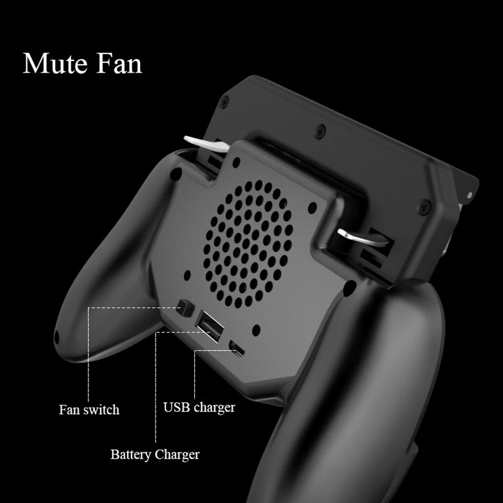  1PC PUBG Gamepad Telescopic Controller Mobile Controller Gamepad Gaming Trigger with Cooling Fan 50