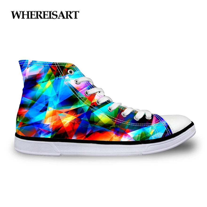 

WHEREISART Fashion Women's Vulcanized Shoes Comfort High Top Canvas Shoes Casual Women Classic Lace Up Shoes Mujer Zapatillas