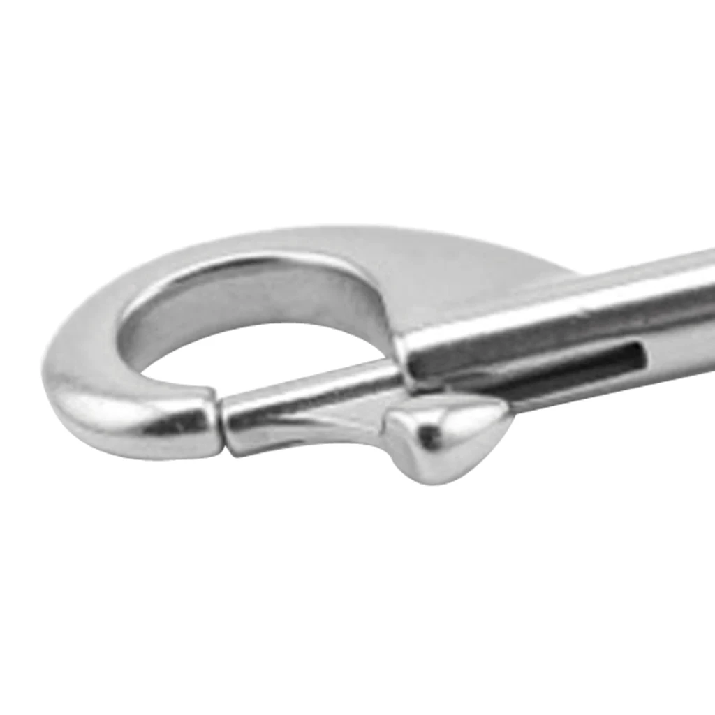 Heavy Duty 80mm Swivel Eye Bolt Snap Hook Marine Dog Chain Clip Key Holder Leathercraft Tool Silver