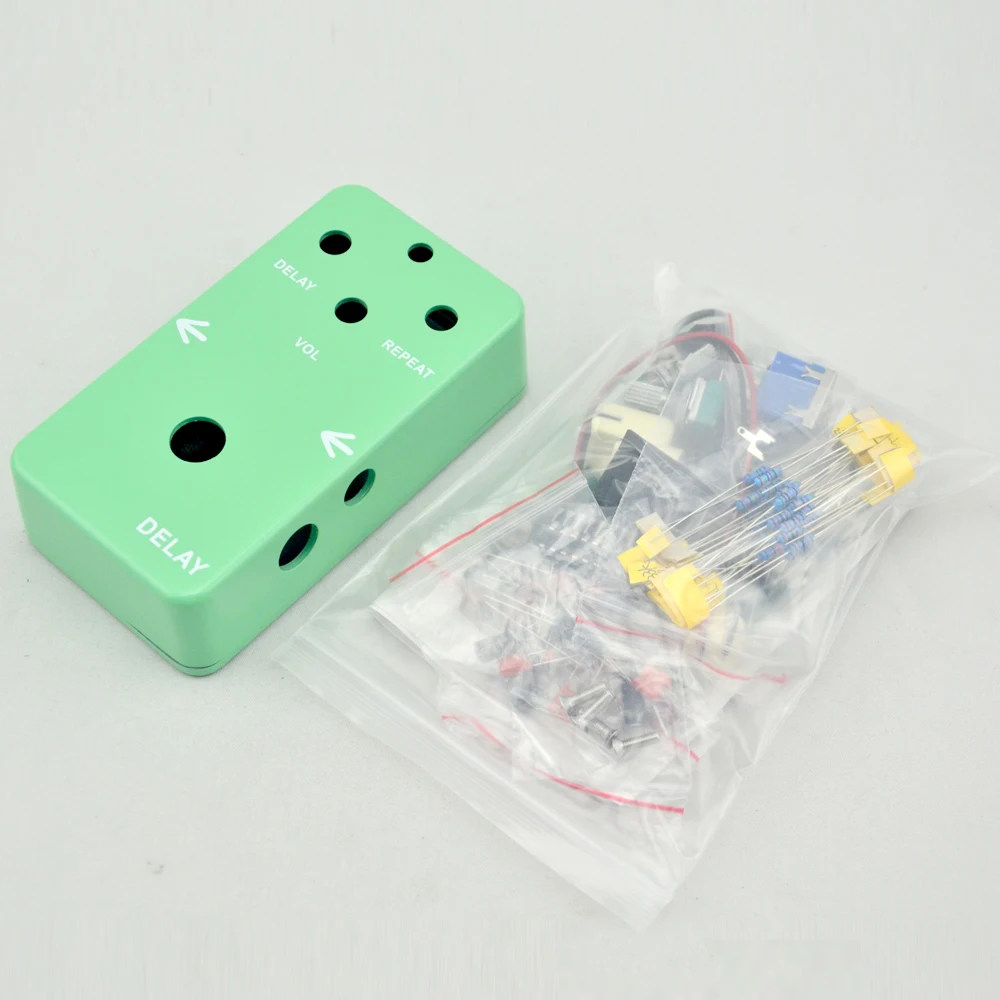 

Make Your Own Delay-1 Effect Pedal All Kits with 1590B Green Enclosure True Bypass Free Shipping