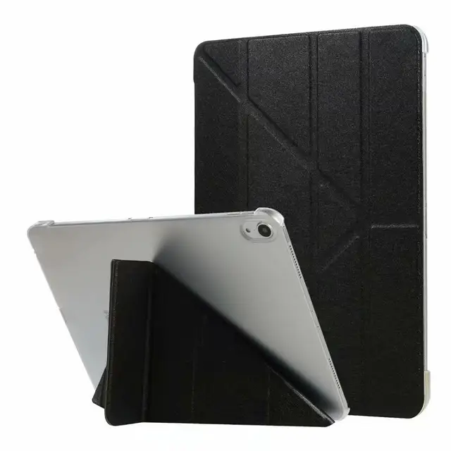 Case for iPad Pro 11 2018 Cover PU Leather Transparent PC Back Ultra Slim Light Weight Trifold