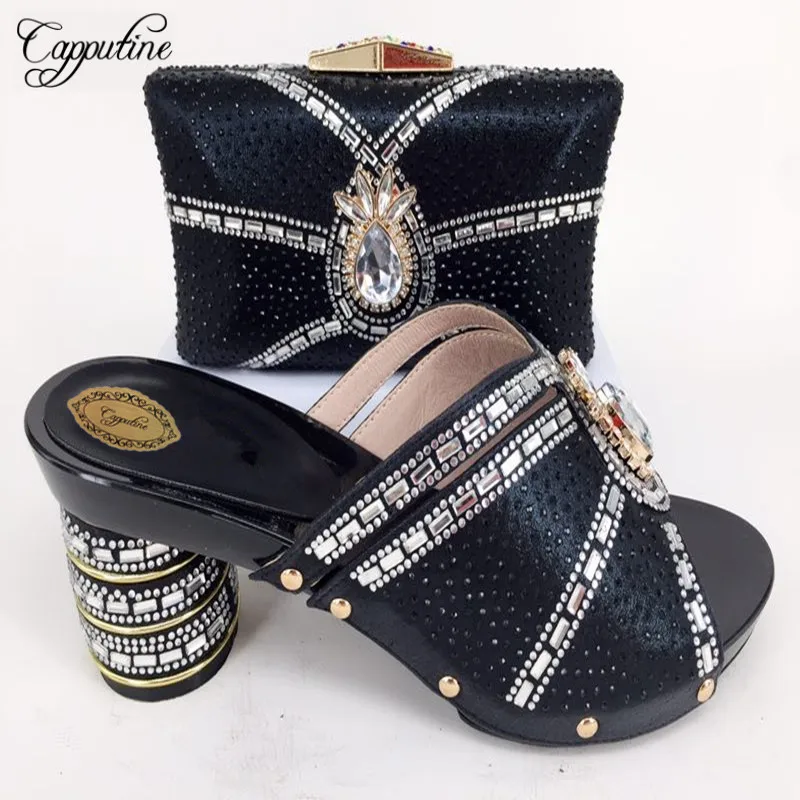 or Ensemble Haute Assorti New vert Qualité Chaussures Noir rouge pourpre Africain Sac bleu Capputine African jaune Conception argent Sacs Et Italie ZpwqFw