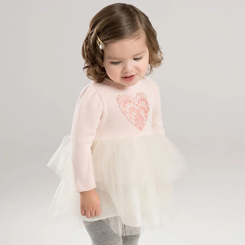 DB7050 dave bella/весеннее Платье с принтом для маленьких девочек детское платье для дня рождения и свадьбы детская одежда для малышей