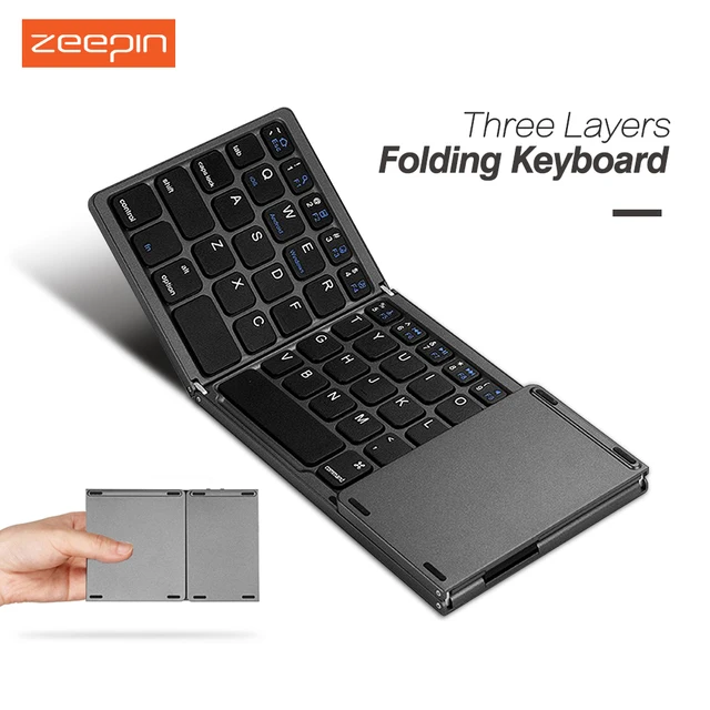 B033 Ultra Thin Light Mini Bluetooth 3.0 Folding Keyboard Three Layers