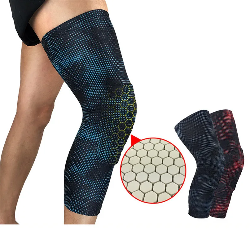 Breathable Basketball Knee Pads Sports Professional Safety Knee Calf Leg Sleeve Honeycomb Pad knee protector brace support #3j19 (2)
