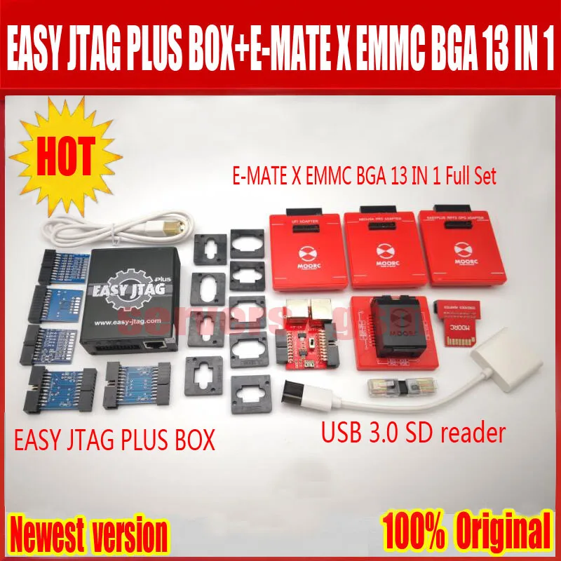 2019 новые оригинальные легко jtag плюс коробка + E-MATE X Emate EMMC BGA 13 в 1, бесплатная доставка