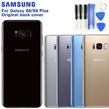 Оригинальный samsung Стекло черная крышка для корпуса Чехлы для samsung S8 S8 плюс S8 + S8plus SM-G955 S8 G9500 телефон сзади Батарея двери