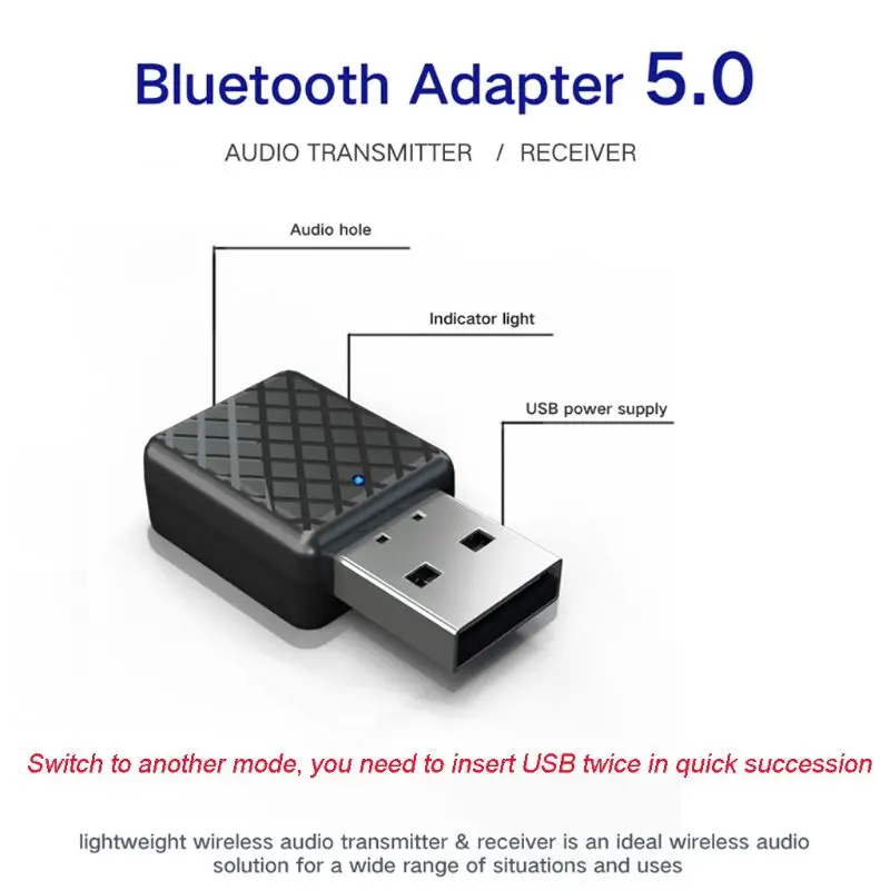 USB Bluetooth приемник передатчики 5,0 беспроводной 3,5 мм аудио музыка стерео адаптер ключ для ТВ ПК Bluetooth динамик наушники