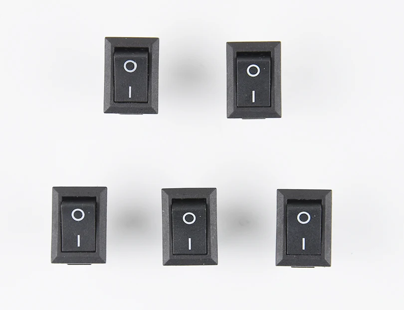 По-настоящему 5/10 шт. кнопочный переключатель 15x21 мм SPDT 3Pin 6A 250V KCD1 оснастки кнопка вкл/на кулисный переключатель черный KCD1-102