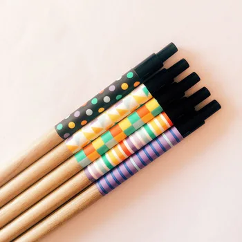 A17 Simple Wooden Story Colorful Plastic Mechanical Pencils School Office Supply Kids Student Stationery Press Automatic Pencil