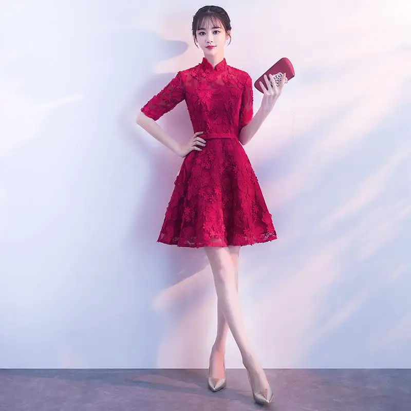 Традиционное женское платье Ципао ручной работы на пуговицах, винтажное улучшенное китайское платье с воротником, классическое свадебное платье подружки невесты, повседневные платья - Цвет: Style K