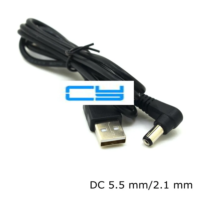 1m DC 5.5×2.1mm Right Angle Male Plug 24AWG Power Connector Cable Copper Wire