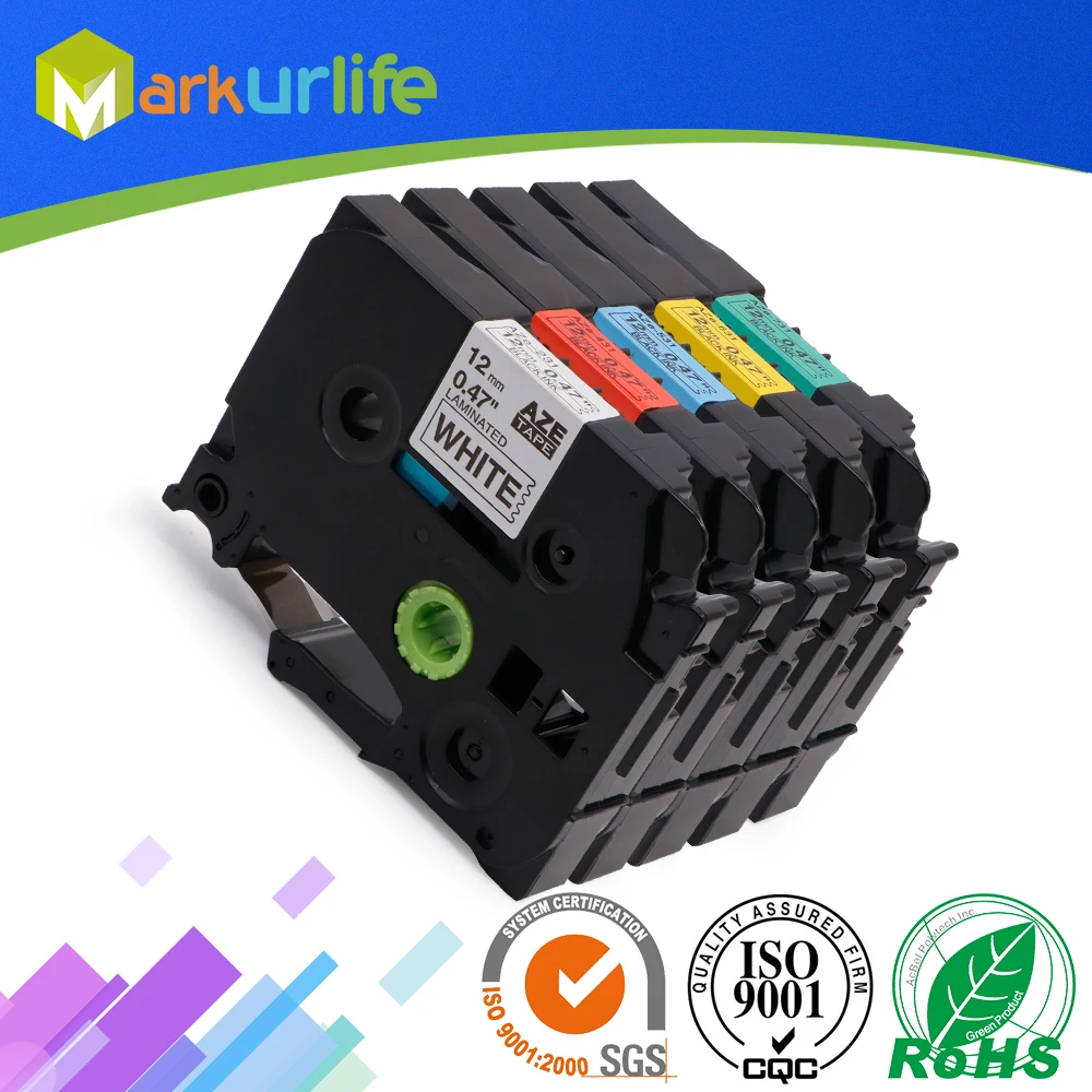 Лента совместимая с Brother tze231 tze431 tze531 tze631 tze731 P-Touch Printer 8m 5 шт. | Компьютеры и офис