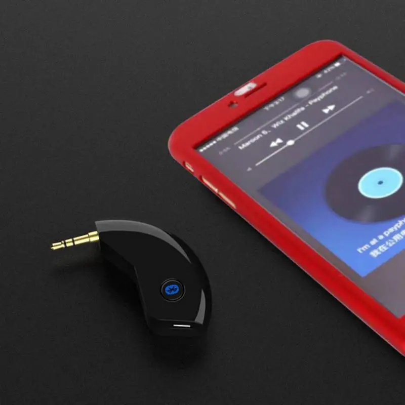 

ForBluetooth Adapter Version 4.2 3.5mm To Wireless Bluetooth Audio Box Audio Receiver Bar Microphone Car Hands-free Calling D33