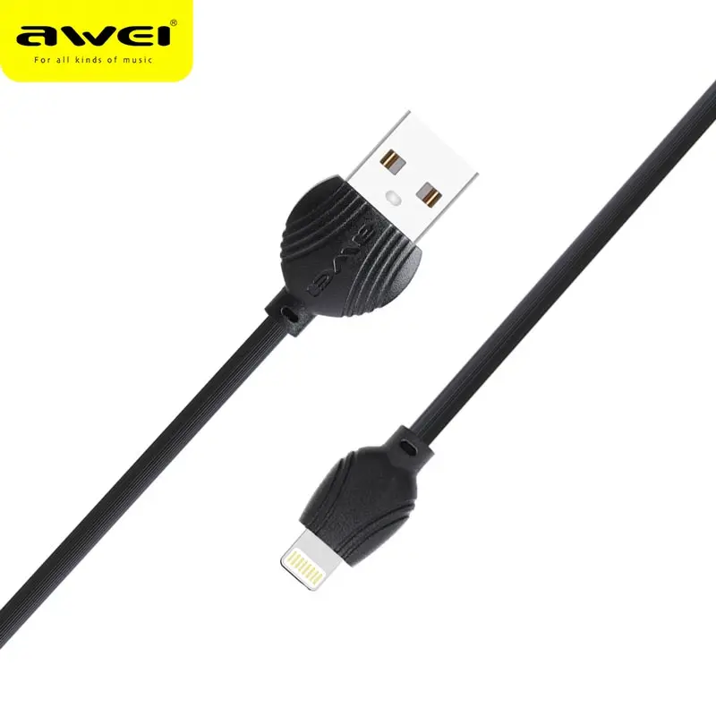 Awei كابل نقل بيانات كابل بيانات 2.5A آمنة وسريعة بيانات الشحن خط سريع شحن خط ل iphone6/7/8/ 9/X/xr/xs الأجهزة