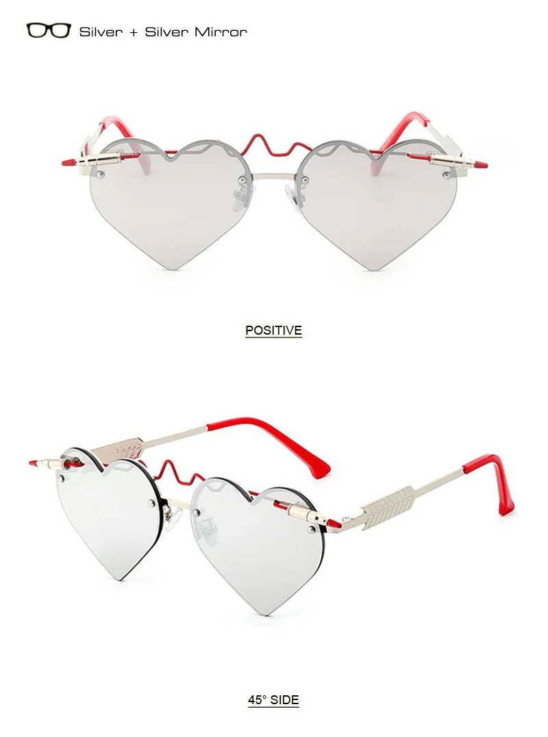 SHAUNA, уникальные солнцезащитные очки в форме сердца, женские модные розовые очки без оправы
