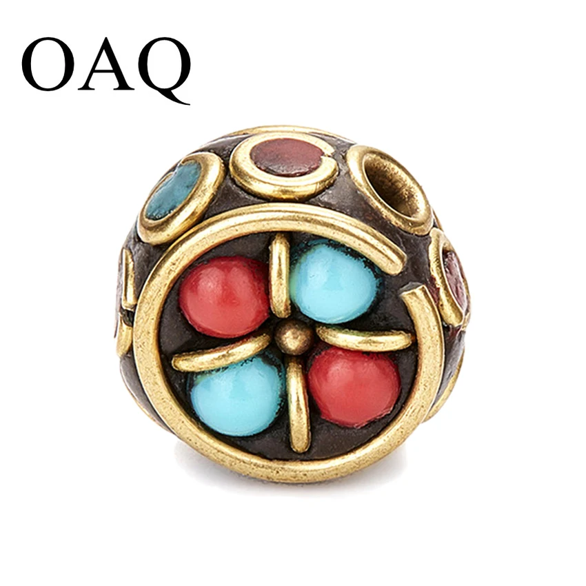 

Metal Beads Pure Handmade Clay Beads For Jewelry Making Flat Round DIY Beads Jewelry 5pcs Bracelets Pendant 12mm*7mm Pure Copper