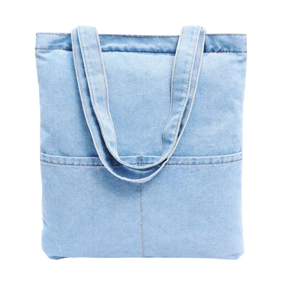 Женская Ретро джинсовая сумка Холщовая Сумка s на одно плечо модная Простая Повседневная джинсовая сумка для хранения Холщовая Сумка сумка для девочек тканевая сумка - Цвет: F