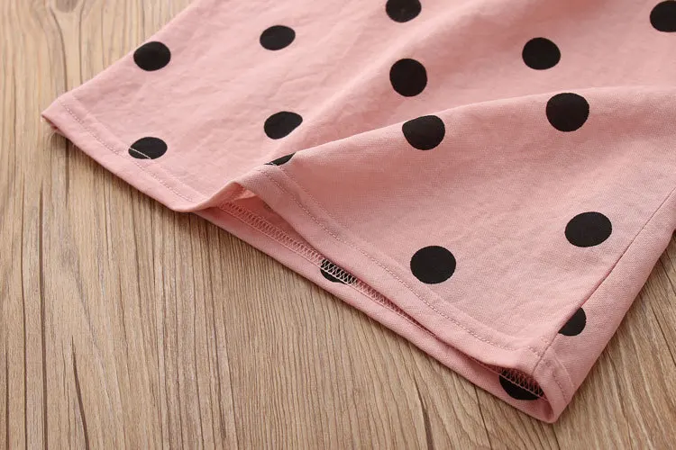 Humor Bear/Новая летняя одежда для малышей модная футболка в горошек с галстуком-бабочкой+ юбка с рисунком кота Детский костюм комплект одежды с платьем с героями мультфильмов