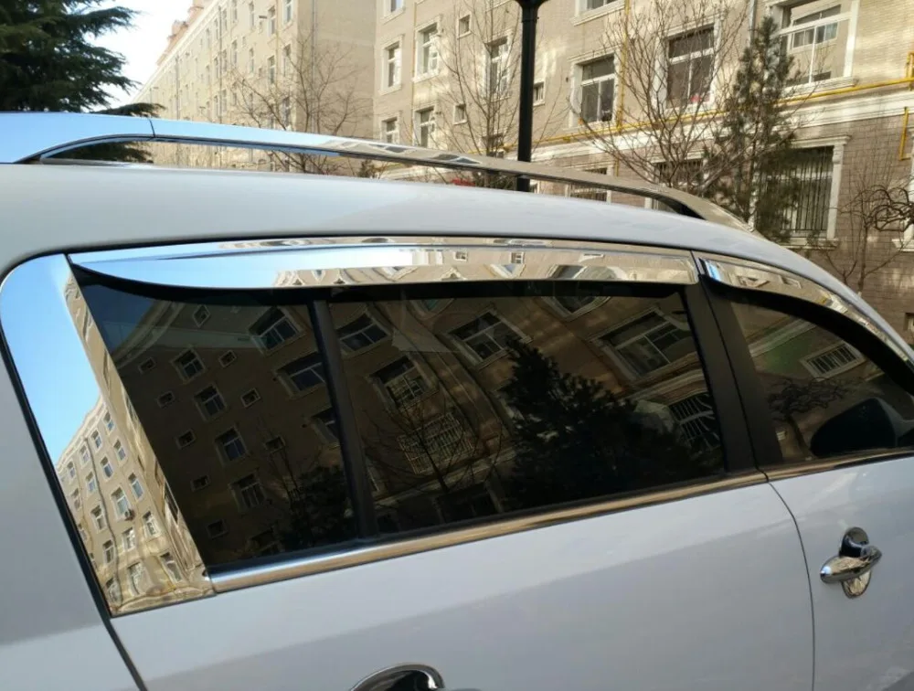

ABS Chrome plastic Window Visor Vent Shades Sun Rain Guard car accessories for HYUNDAI Sorento 2015 2016 2017 2018 car styling