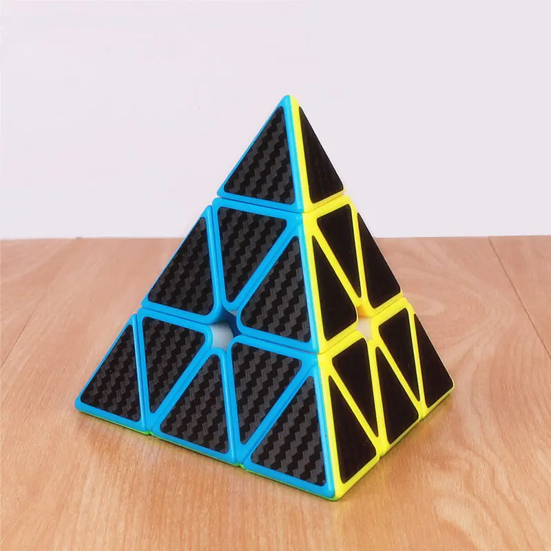 Moyu mofangjiaoshi Пирамида магический куб аналоговые наклейки из углеродного волокна скоростные кубики профессиональная головоломка Пирамида кубики треугольная игрушка - Цвет: black