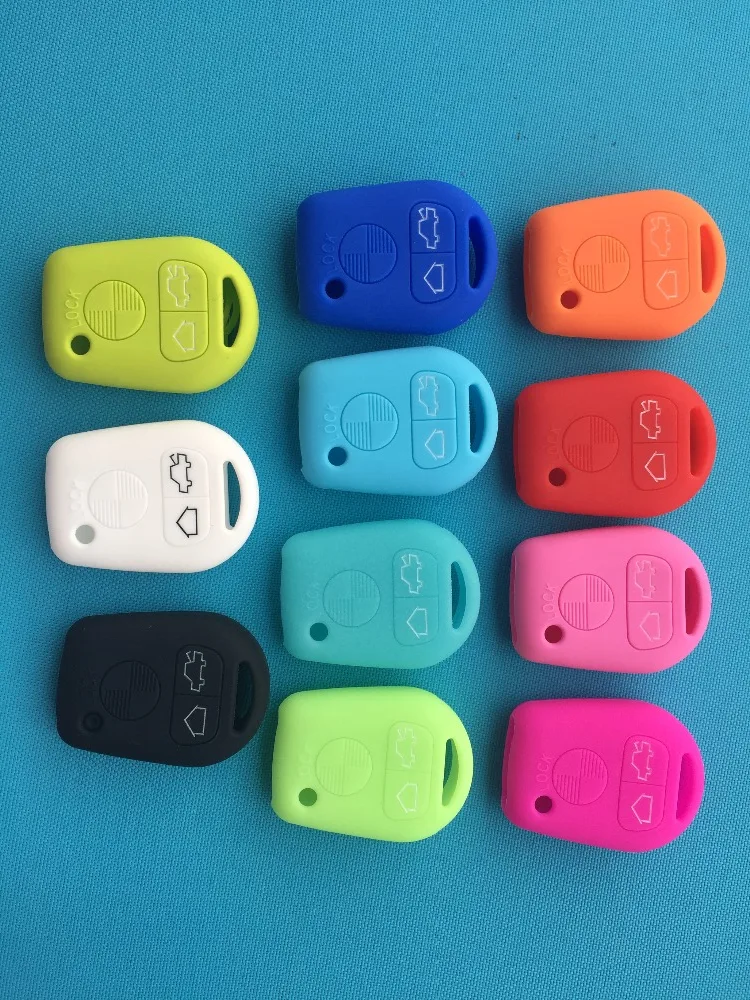 Silicone Key Case Cover Shell Protector For BMW E31 E32 E34 E36 E38 E39 E46 Z3 3 Button Straight Remote Car