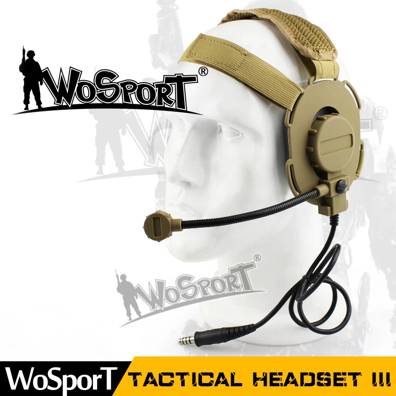 

Tactical Headset III Z Tactical Bowman Elite II Mic Radio Boom Use with PTT for Walkie Talkie Helmet Communication