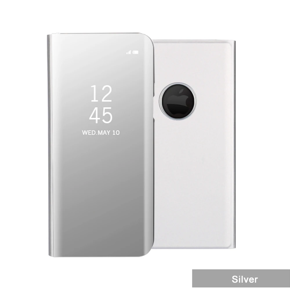 Умный чехол GerTong для iPhone XR XS Max с гальваническим покрытием, зеркальный Чехол-книжка для iPhone X 8 7 6 Plus 6 S, чехол с полной защитой - Цвет: Silver