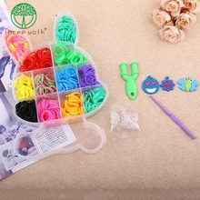 

Cut Rabbit Gums For Bracelets Colorful Pendant Loom Bands Box DIY Kit Set Silicone Rubber Bands to Weave Charms Bracelet