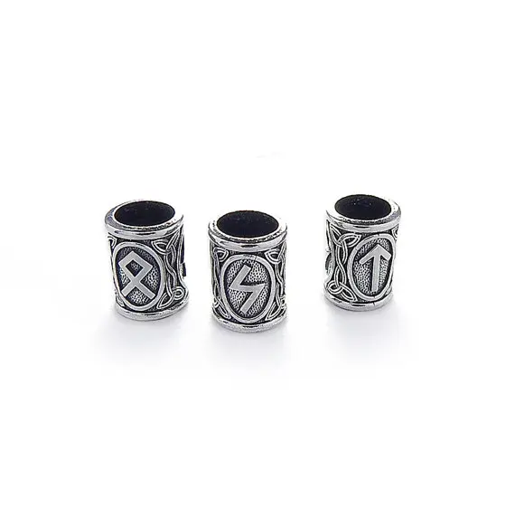 Viking Runes beads. Beads for Beards or Hair. Viking Rune TIWAZ TYR Sol rune Odal Futhark Rune pendant Rune necklace