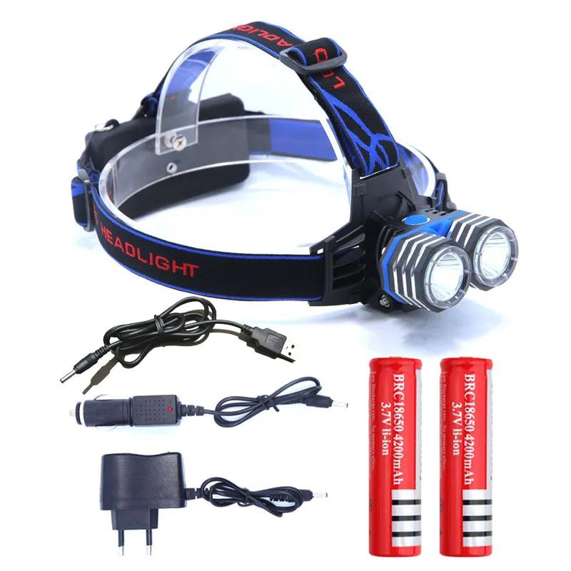 6000LM 2*XML T6 LED 18650 AA AAA Headlamp Headlight Head Lamp Light