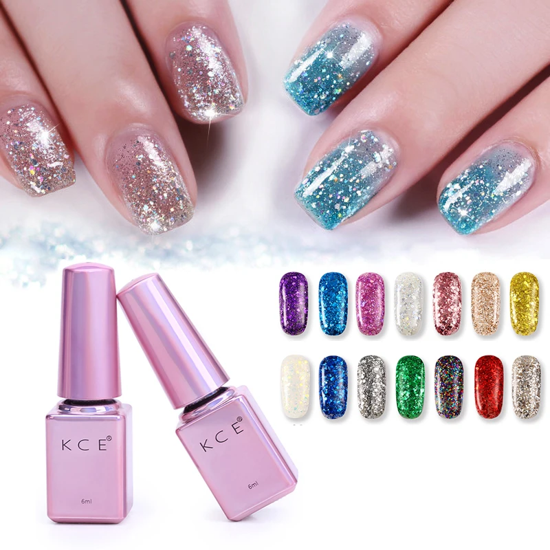 New Fashion Glitter Nail Art Decorations 1pcs 6ml UV Gel Nail Art 2017