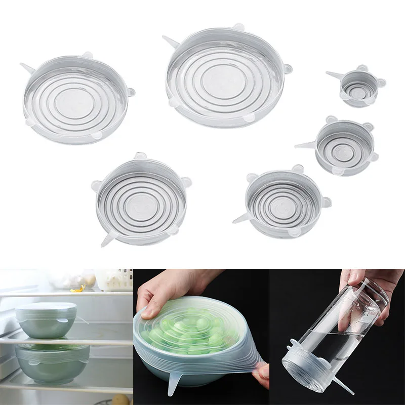 

Expandable Silicone Stretch Lids Multifunction Keeping Food Fresh Covers FP8 AP11