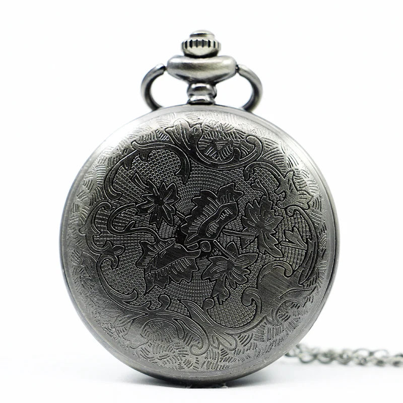 New-Silver-Hollow-Bats-Case-Quartz-Pocket-Watch-with-Pendant-Chain-Relogio-De-Bolso-CF1049