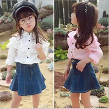 New Arrival baby girl shirt Turn-down Collar Full Sleeve Casual Kids Blouse Camisa Slim Fit Chemise Kids Childhood Shirts