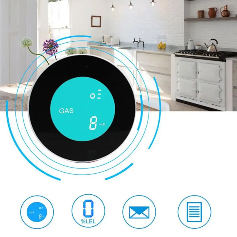 

Smart Wireless WIFI Gas Detector Alarm System Gas Leakage Alarm Sensor for Home Security Remote Control with APP EU Plug