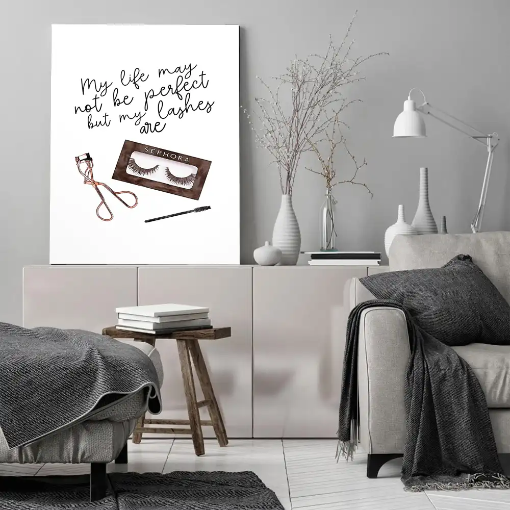 Modern Wall Art Lashes Quote Poster Eyelashes Bundle Canvas