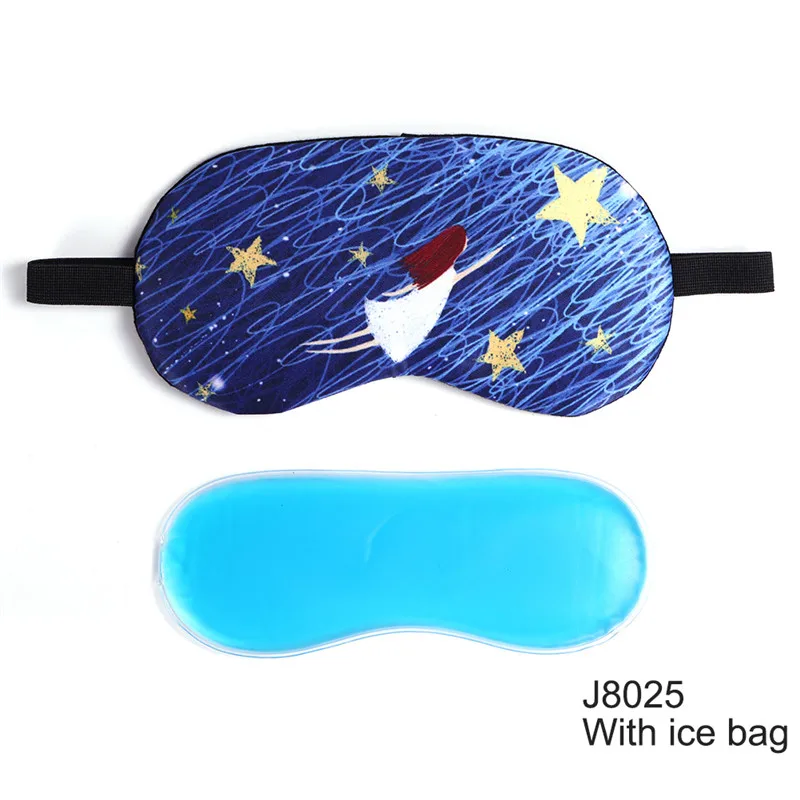 Funny Cartoon Eye Cover Sleeping Mask Creative Eyepatch Sleep Mask Travel Relax Eye Band Sleeping Aid Kids Blindfold - Цвет: J8025 with ice bag