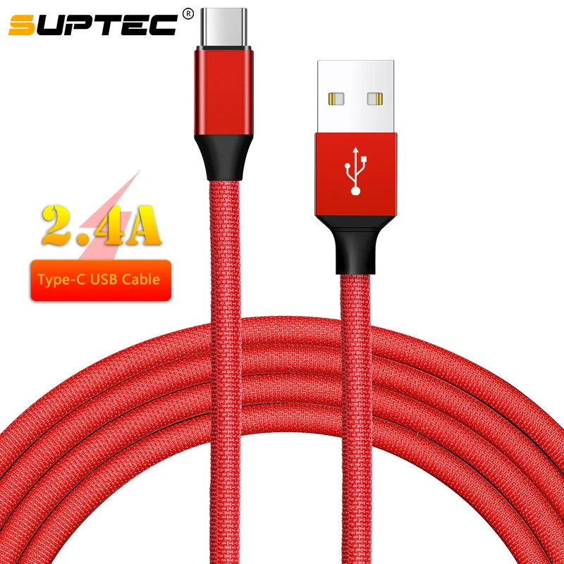

SUPTEC 2.4A USB Type C Cable for Samsung S9 S8 Note 9 Fast Charging USB Type-C Charger Cable for Huawei Xiaomi Mi 8 OnePlus 6 5