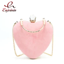 Элегантные модные, в форме сердца со стразами замшевые вечерние Дамская Вечерняя сумочка; BS010 сумочка; сумочка на цепочке через плечо сумка-мессенджер сумка женская сумка Bolsa