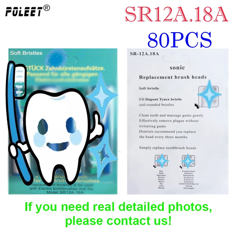 Poleet 80Pcs=20Packs Electric Toothbrush Replacement Head