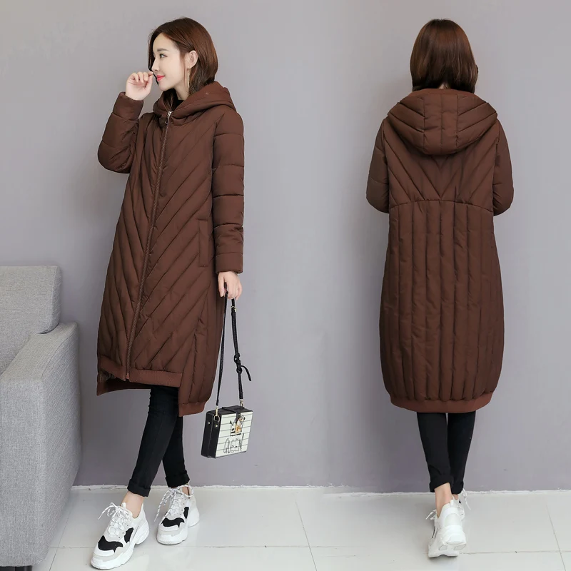 Winter Jacket Women Coats Plus Size Female Parka Hooded Loose Thick Cotton Padded Jacket Women Clothing Long Down Cotton Jacket