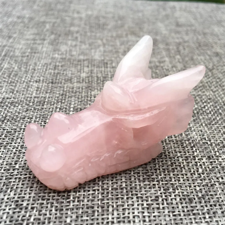 Natural Pink Rose Quartz Angel Crystal Hand Carved Skull Reiki Healing Guardian Natural Pink Rose Quartz Angel Crystal Hand Carved Skull Reiki Healing Guardian
